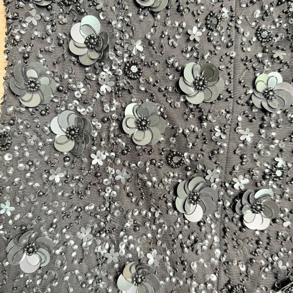 BHLDN Adrianna Papell Petaluma Dress 2 XS Black Sequin Beaded Cocktail Formal - Picture 9 of 16